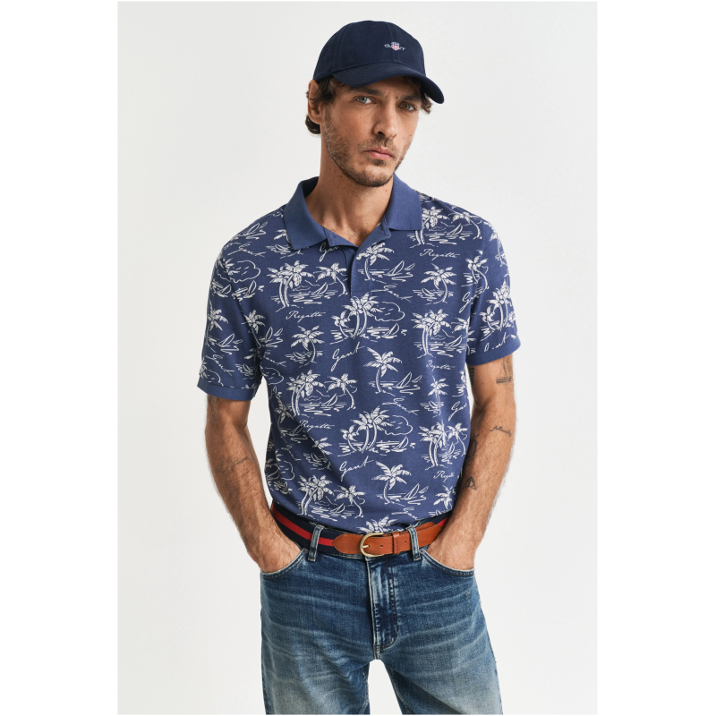GANT Island Print Polo Shirt